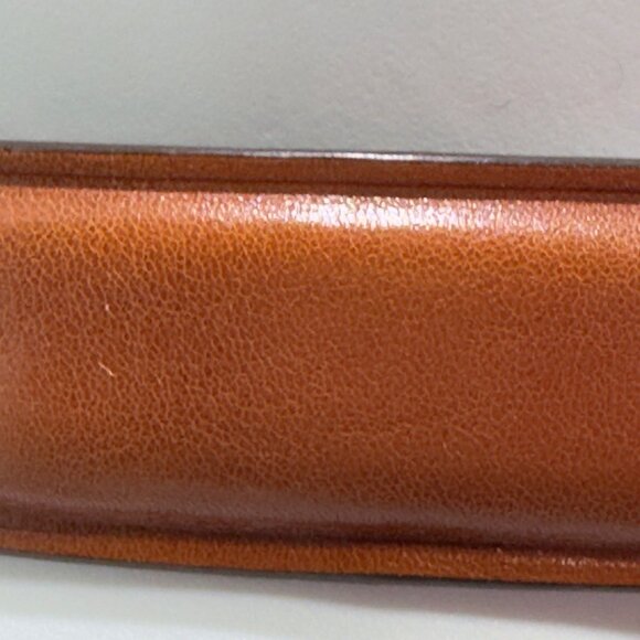 DANIEL CREMIEUX Collection Mens Brown Italian Leather Belt Silver Buckle Size 44 - Picture 3 of 16